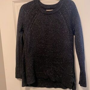 Loft black sweater with silver sparkle threads large